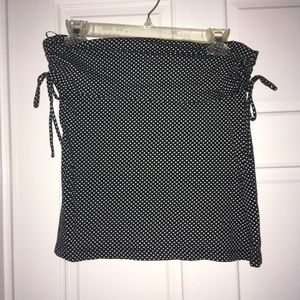 The Limited black/white polka dot strapless shirt